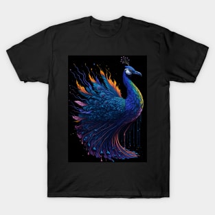 Splash Art of a Beautiful Peacock T-Shirt